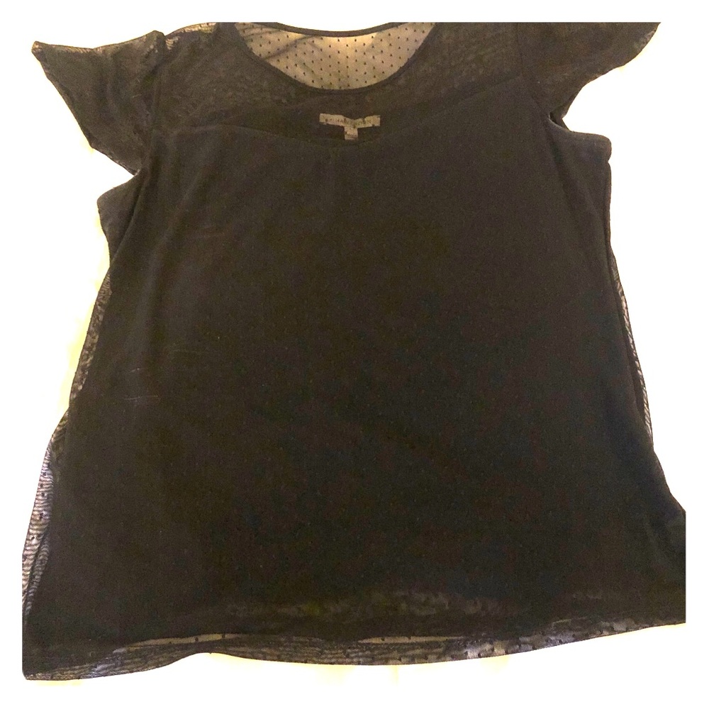Black crop sleeve top